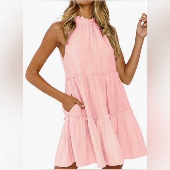 Imily Bela Womens Summer Dresses Boho Sleeveless Halter Sun Dress - Picture 2 of 11